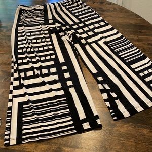 Chico’s black and white geometric print pants